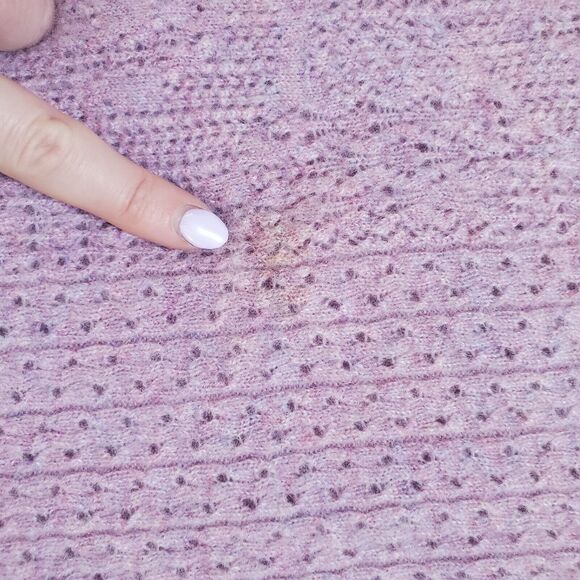 Zadig & Voltaire Cashmere Wrap Scarf Shawl Purple Pointelle Knit - Picture 6 of 11